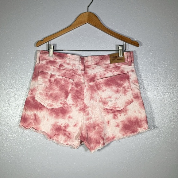 Levi’s pink tye dye heritage high rise raw denim shorts sz 12 | grunge festival - Picture 3 of 10